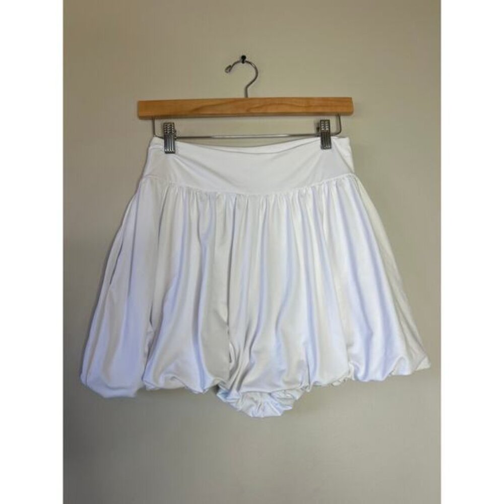 NWT Susana Monaco Smocked Elastic Waistband Back Poplin Bubble Short White - Picture 2 of 8